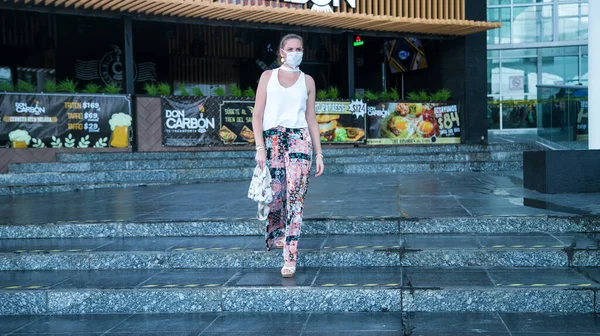 Stop the coronavirus. The mask is one of the most popular ways to spread infection, even in the store