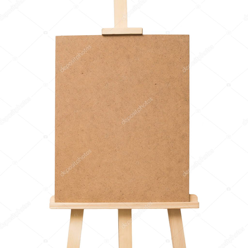 Easel empty for drawing isolated on white background