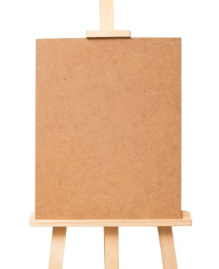 Şövale üzerinde beyaz arka plan izole çizim için boş