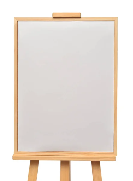 Easel Com Molduras Vazias Para Desenho Isolado Sobre Fundo Branco — Fotografia de Stock