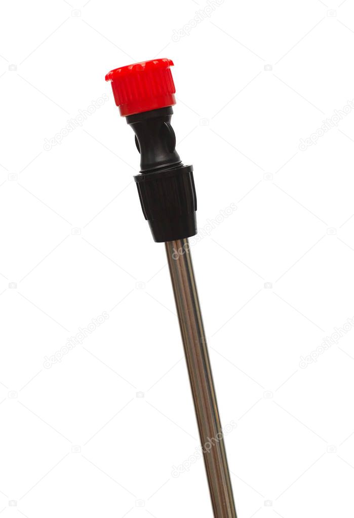 Pesticide, herbicide sprayer nozzle for working in the garden isolated on a white background