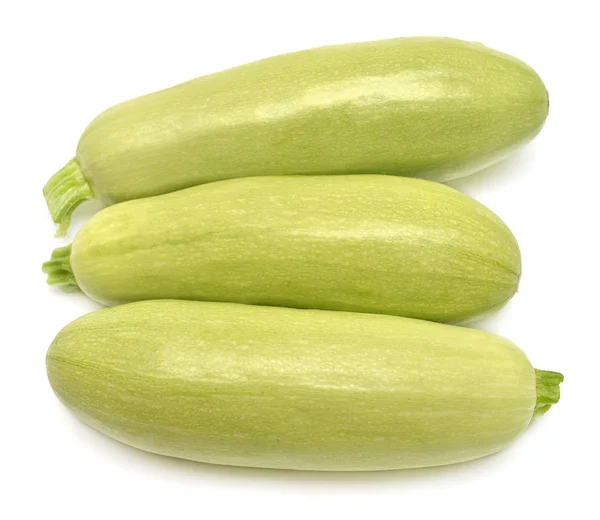 Frischer Kürbis Gemüsemark Zucchini ganz isoliert auf weißem B — Stockfoto