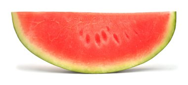 Karpuz beyaz arka planda izole edilmiş. Yaratıcı yaz konsepti. Üst manzara, düz uzanma