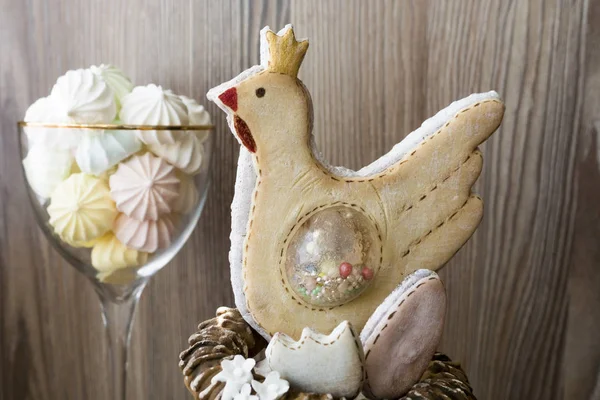 Pastel Pascua Pan Jengibre Forma Pollo Conejo — Foto de Stock