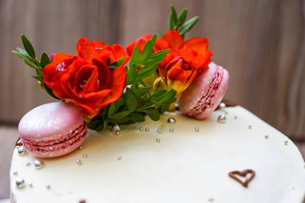 Pan Spagna Con Fiori Biscotti — Foto Stock