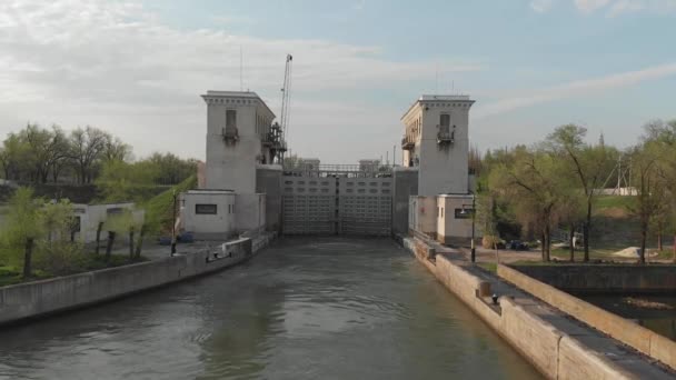 Russie Volgograd Volga Don Shipping Channel Une Des Portes Canal — Video