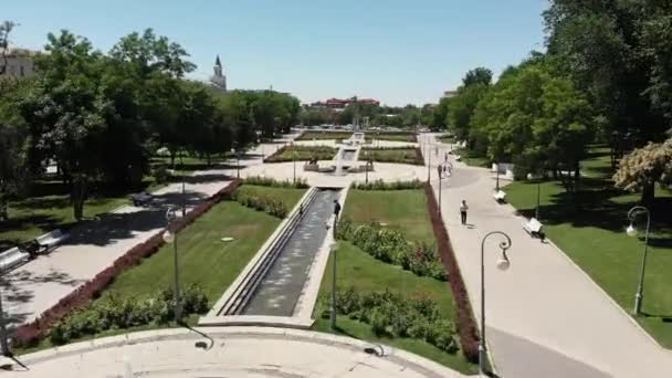 Astrakhan Lenin Adı Yukarıdan Şehir Merkezi Manzarası — Stok video