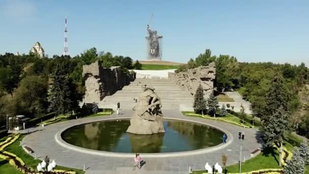 Olgograd Rusya Eylül 2019 Volgograd Tarihi Anıtsal Kompleks Mamaev Kurgan — Stok video