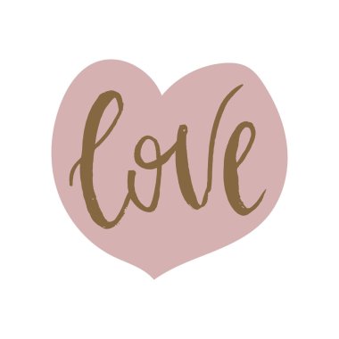 El vektör çizim çekilmiş. Sevgi ve kalp. Poster. Sevgililer günü. 