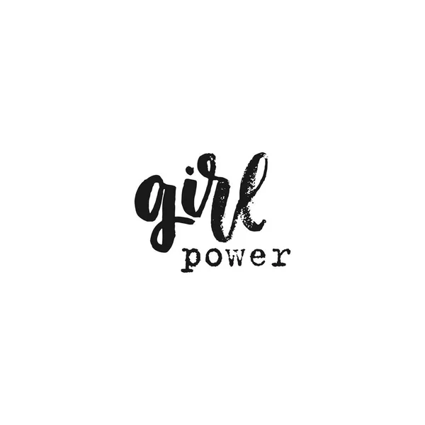 Illustration Vectorielle Dessinée Main Phrases Girl Power Lettrage Idée Pour — Image vectorielle