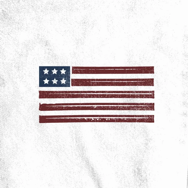 Ilustración Dibujada Mano Vectorial Bandera Americana Color Vintage — Vector de stock