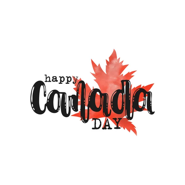 Illustration Vectorielle Dessinée Main Phrases Joyeuse Fête Canada Idée Pour — Image vectorielle