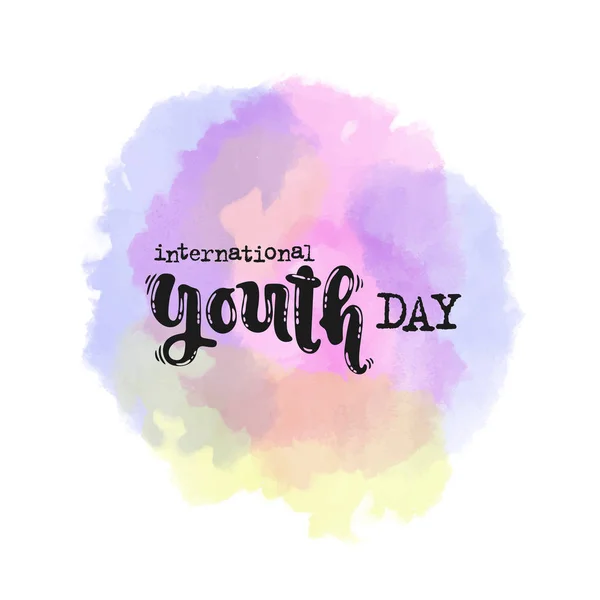 Illustration Vectorielle Dessinée Main Phrases Journée Internationale Jeunesse Idée Pour — Image vectorielle