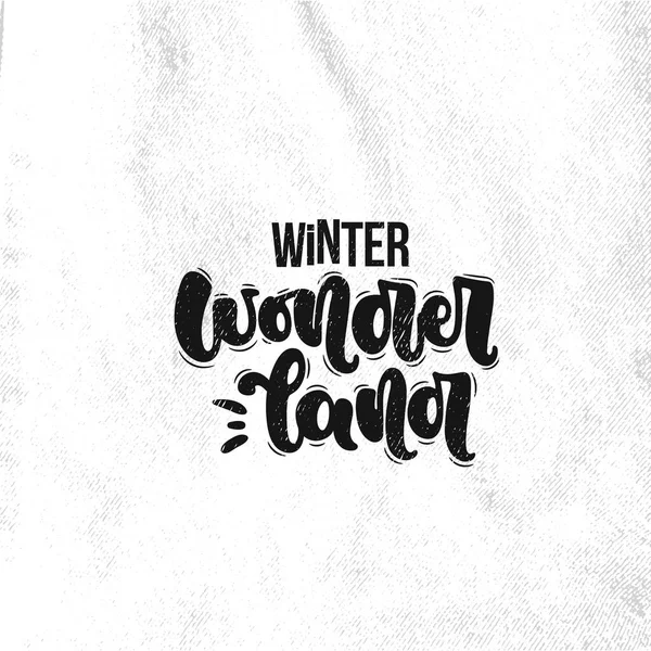 Vektor Handgezeichnete Illustration Schriftzug Winter Wonderland Idee Für Plakat Postkarte — Stockvektor