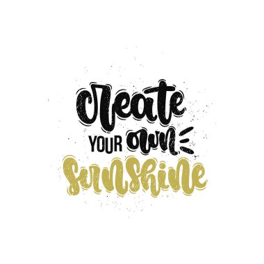Çizilen illüstrasyon vektör ver. Kendi güneş yazı ifadeler oluşturun. Fikir için poster, kartpostal.