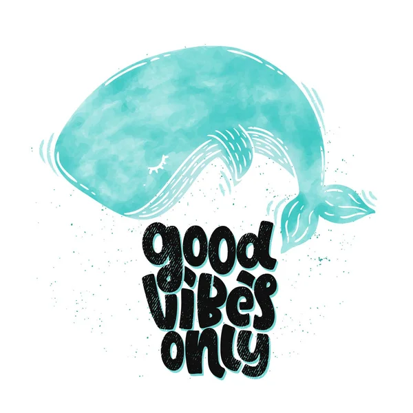 Vector Hand Drawn Illustration Lettering Phrases Good Vibes Only Idea — Stock Vector