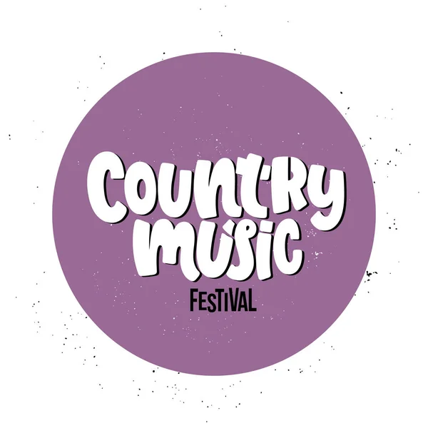 Ilustración Dibujada Mano Vectorial Frases Letras Festival Música Country Idea — Vector de stock