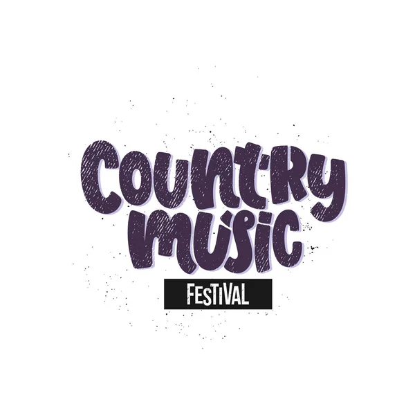 Ilustración Dibujada Mano Vectorial Frases Letras Festival Música Country Idea — Vector de stock