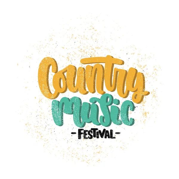 Çizilen Illüstrasyon Vektör Ver Yazı Ifadeler Country Müzik Festivali Fikir — Stok Vektör