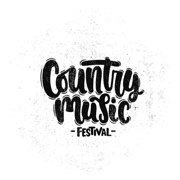 Illustrazione Disegnata Mano Vettoriale Frasi Letterarie Festival Musica Country Idea — Vettoriale Stock