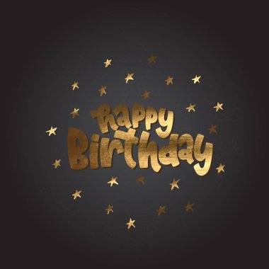 Çizilen illüstrasyon vektör ver. İyi ki doğdun glitter yazı öbekleri. Fikir için poster, kartpostal.