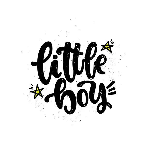Vector Hand Drawn Illustration Lettering Phrases Little Boy Idea Poster — Stock Vector