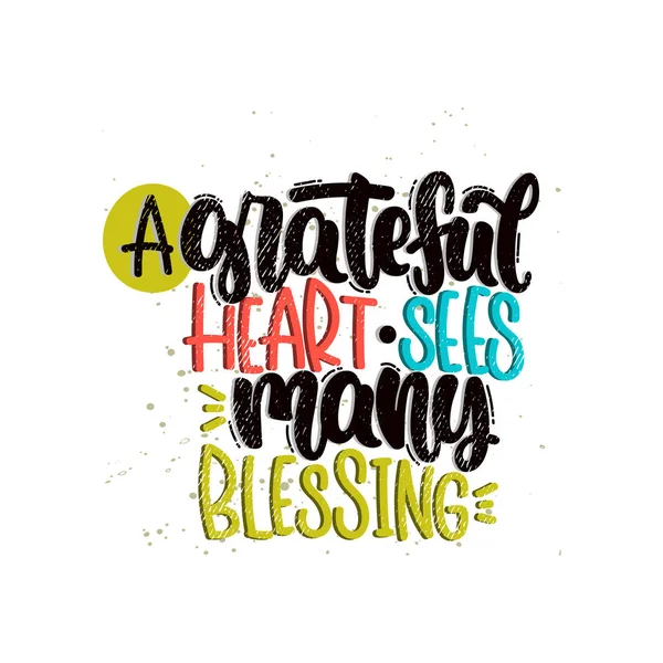 Vděčné srdce vidí mnoho požehnání — Stockový vektor