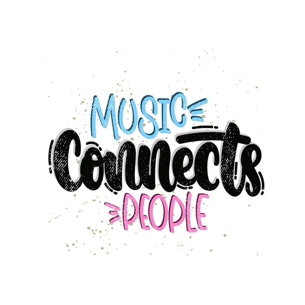 Musica collega le persone — Vettoriale Stock