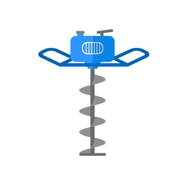 sondaj matkap vektör düz simgesi. Elektrikli disk aleti