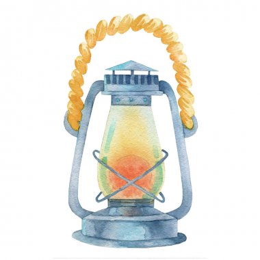 Eski lamba suluboya el boyalı illüstrasyon.