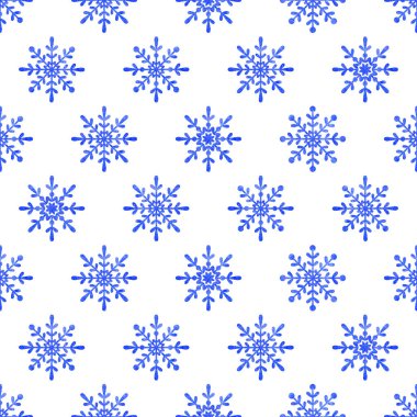 Kar tanesi suluboya el dikişsiz desen boyalı.