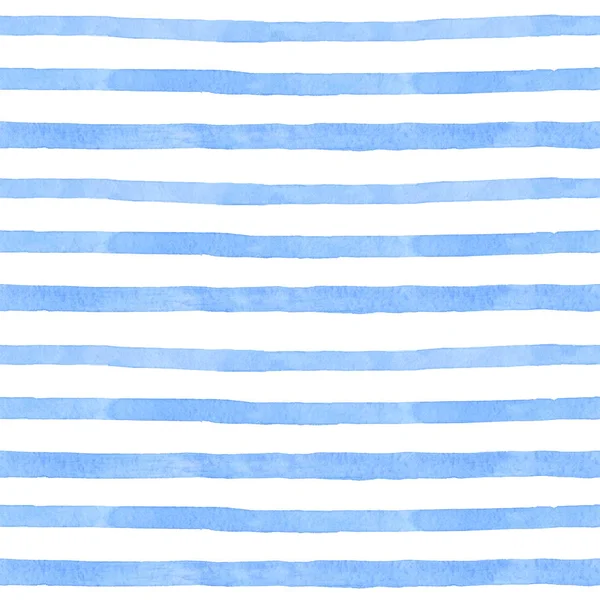 Morze pasek akwarela ręcznie malowane bez szwu wzór. Niebieskie tło morskie. — Zdjęcie stockowe