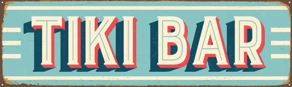 Vintage Style Vector Metal Sign Tiki Bar Gli Effetti Grunge — Vettoriale Stock