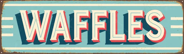 Vintage Style Vector Metal Sign Waffles Les Effets Grunge Peuvent — Image vectorielle