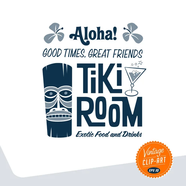 Clip Art Style Vintage Tiki Room Vector Eps10 — Image vectorielle