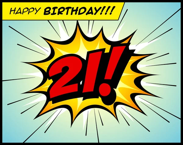 幸せな誕生日はがき ビンテージ スタイルの漫画本のバブル サウンド効果 ベクトル Eps10 — ストックベクタ