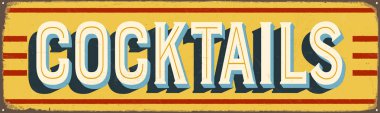 Vintage tarzı vektör Metal işareti - kokteyller - Grunge efektler-ebilmek var olmak kolayca çıkarmak için yeni ve temiz bir tasarım