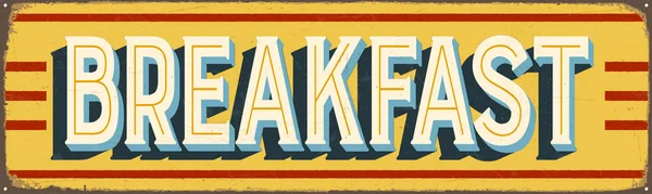 Vintage Style Vector Sign Breakfast Эффекты Grenfast Можно Легко Удалить — стоковый вектор