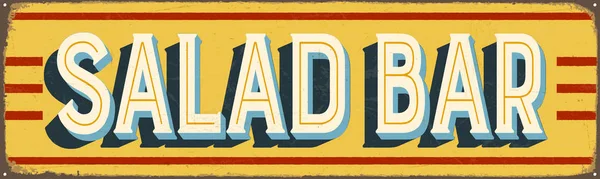 Vintage Style Vector Metal Sign Salad Bar Les Effets Grunge — Image vectorielle