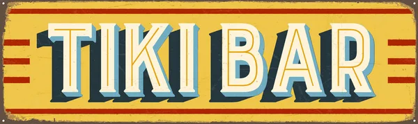 Vintage Στυλ Διάνυσμα Μεταλλική Πινακίδα Tiki Bar Grunge Επιπτώσεις Μπορούν — Διανυσματικό Αρχείο