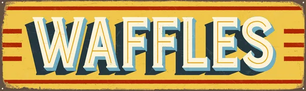 Muestra Metal Vectorial Estilo Vintage Waffles Los Efectos Grunge Pueden — Archivo Imágenes Vectoriales