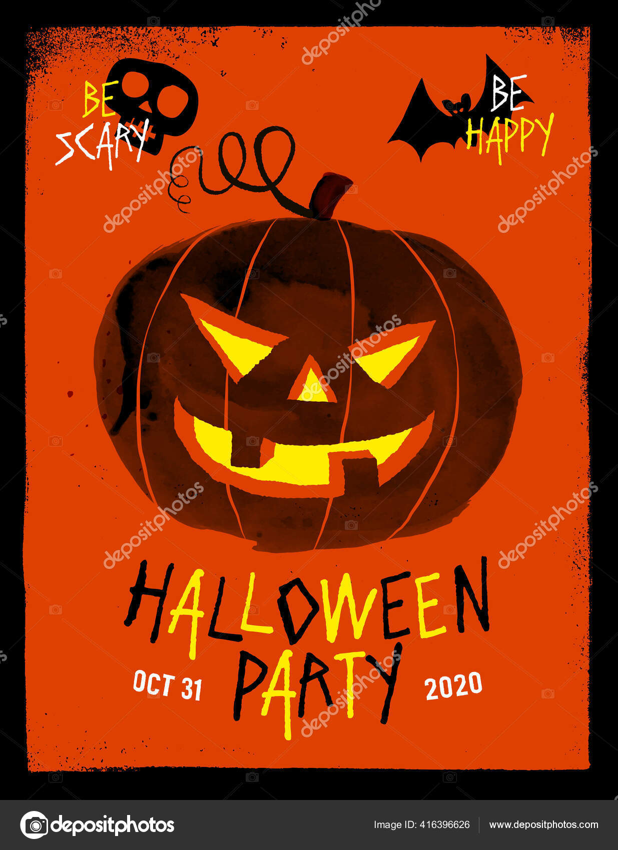 Image vectorielle Invitation Fête D'halloween Affiche Carte Postale Flyer  Illustration Vectorielle Modifiable par ©CallahanLounge - 416396626, image size:1235x1700