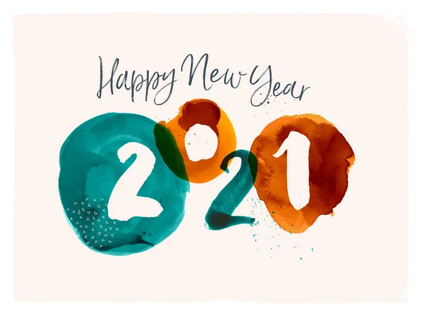 愿2021年新年贺卡 海报或邀请函幸福美满 矢量说明 — 图库矢量图片