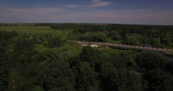 Vacker sommar landskap Flygfoto — Stockvideo