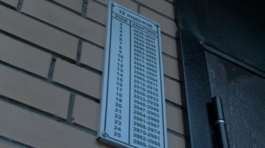 Duvarda düz sayılar olan plakanın videosu