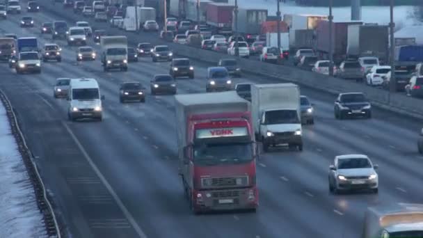 Moscow road in rush hour — Stock Video