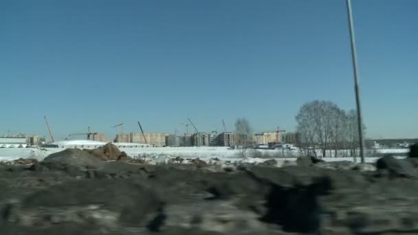 Baustelle im Winter -Video — Stockvideo