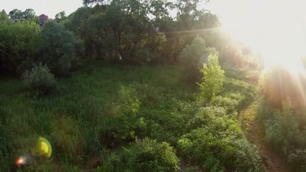 Пейзажне аерофотозйомка - сонячний ранок — стокове відео