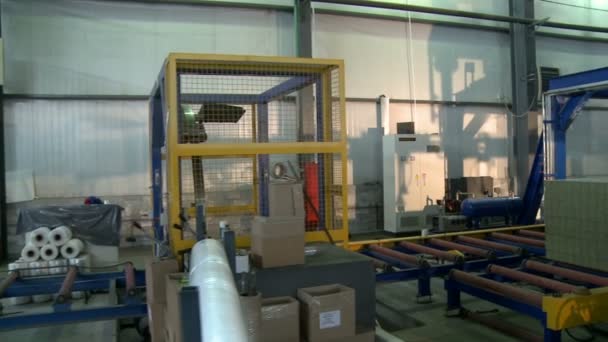 Maszyna do produkcji płyt warstwowych w pracy — Wideo stockowe