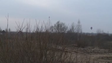 Orman videosunun üzerinde sıcak hava balonu